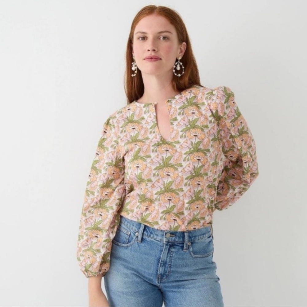 J. Crew Butterfield Poppy Liberty Print Shirt Long Sleeve Blouse Size Small